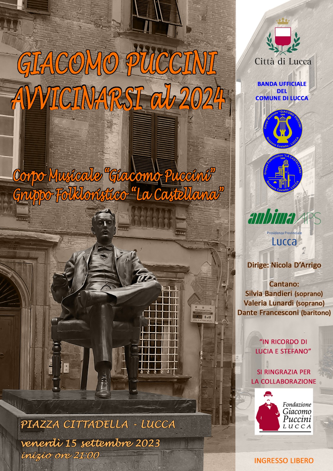 Venerdì in piazza Cittadella il concerto della filarmonica Giacomo Puccini  di Nozzano